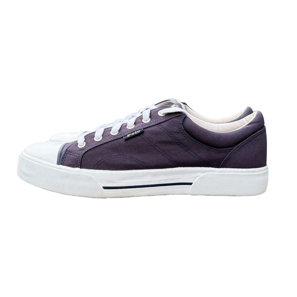 Polo Ralph Lauren Mens Canvas Low Top Sneakers Navy Blue Chuck Taylor Style 12D - Picture 3 of 8